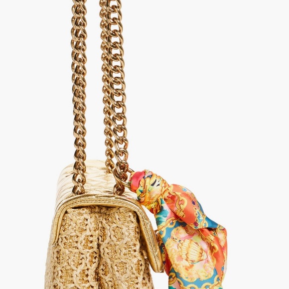Kurt Geiger Gold Shoulder Bag with Scarf - Picture 6 of 7